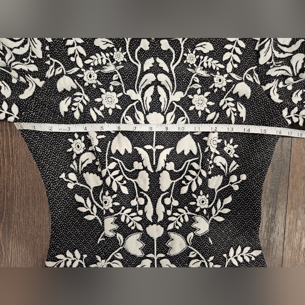 Eliza J Embroidered Black and White Floral Dress - Size 2 - Picture 9 of 16